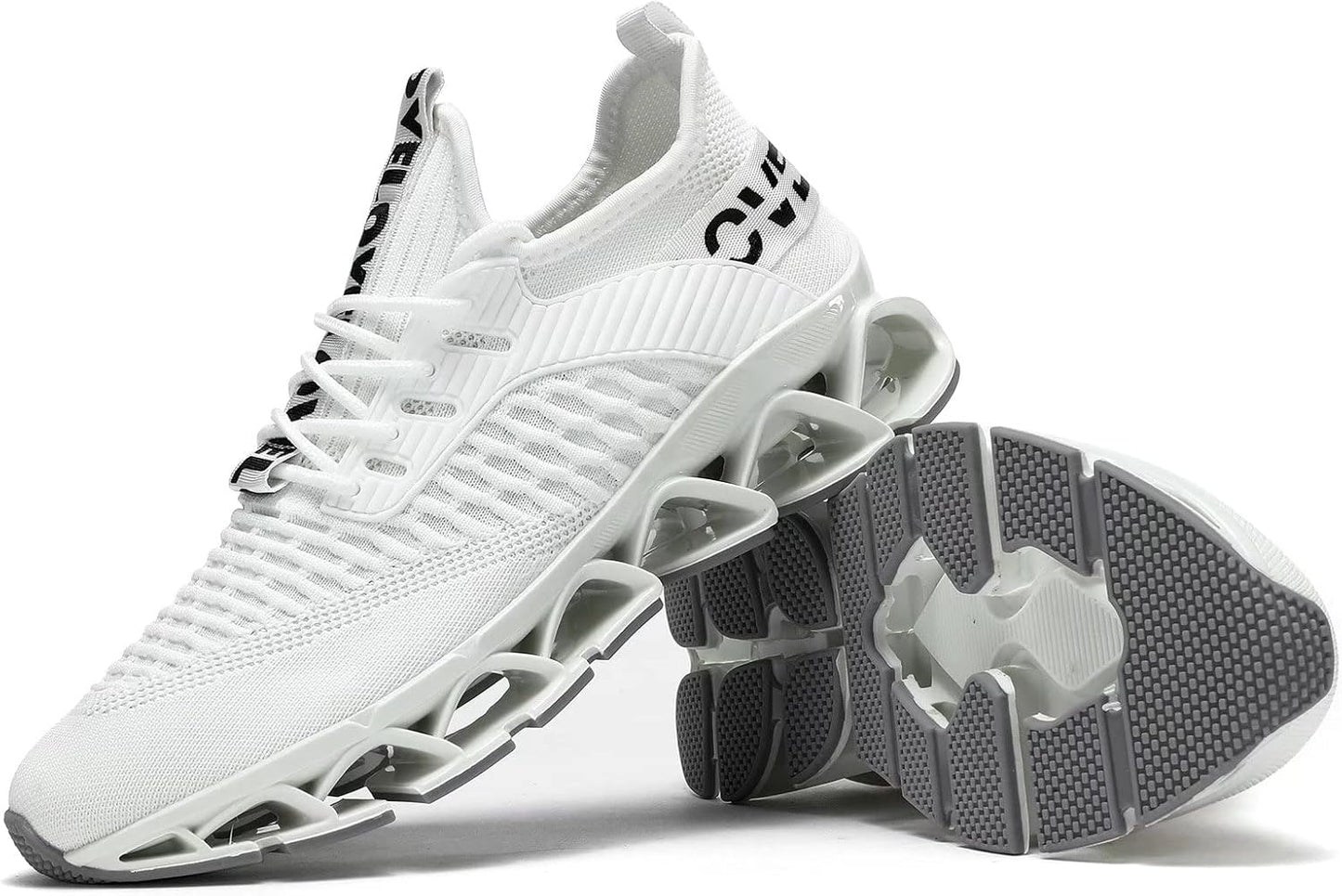 Mens Slip on Running Walking Shoes Blade Tennis Casual Fashion Sneakers Comfort Non Slip Work Sport Athletic Trainer White US 12