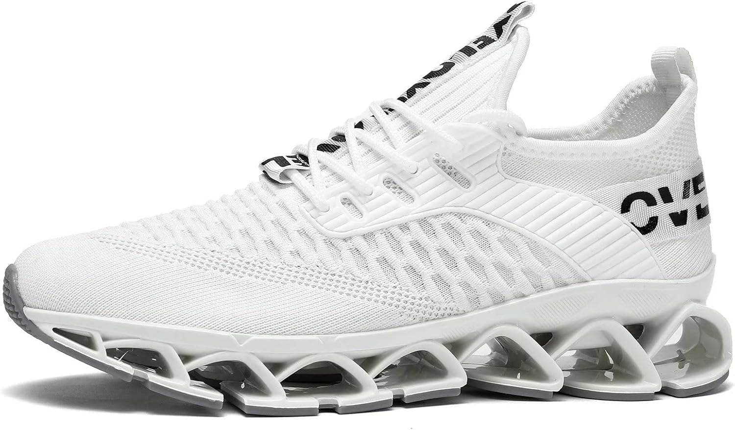 Mens Slip on Running Walking Shoes Blade Tennis Casual Fashion Sneakers Comfort Non Slip Work Sport Athletic Trainer White US 12