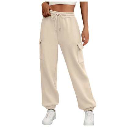 Women'S Sweatpants Fleece Lined Baggy Athletic Jogger Trousers with Pockets Fall Casual Trendy Cargo Pants Fall Outfits