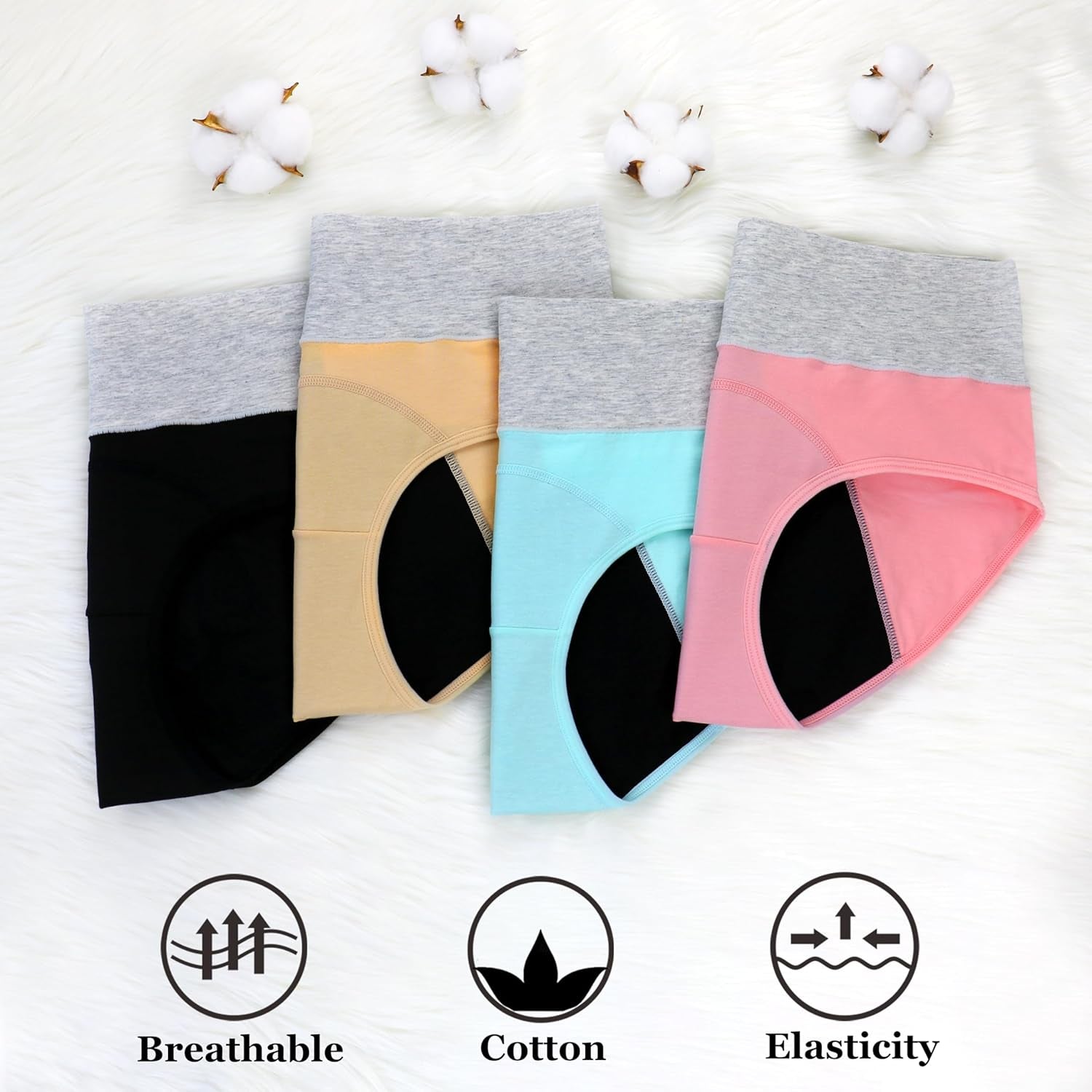 Womens Menstrual Period Panties Cotton Leak Proof Underwear Postpartum Protective Briefs